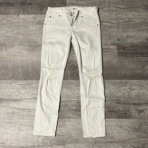 White Distressed Skinny Jeans
